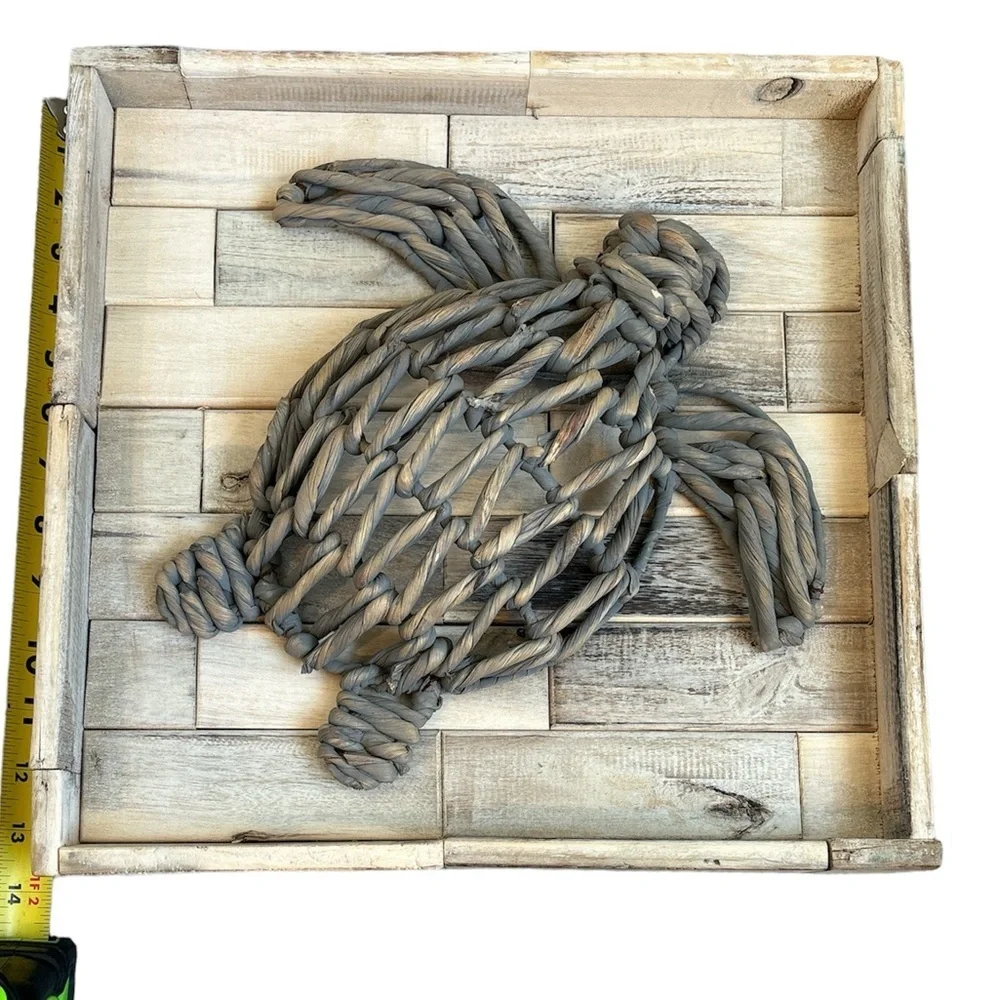 Rustic‎ Gray Woven Turtle Wall Art